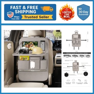 Organizzatore Auto Versatile Grigio con Vassoio Pieghevole - Perfetto per Famiglie in Viaggio - Foto 1 di 7