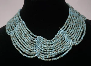 Vintage Multi-Strand Turquoise Seed Bead Necklace - Picture 1 of 4