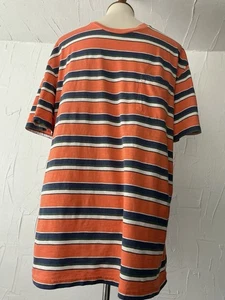 Men’s Ralph Lauren T-shirt Authentic Classic Fit Orange Striped Cotton Euro Mark - Picture 1 of 19