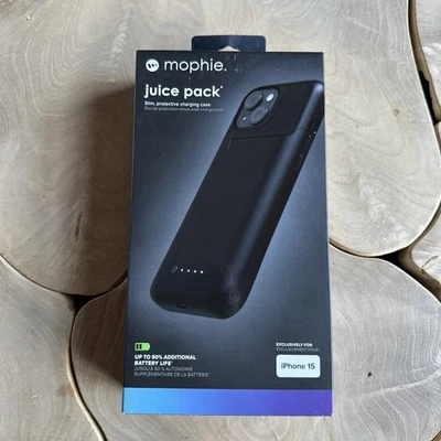 Mophie Juice Pack Iphone 15 Black Slim Protective Charging Case 50% Added Life - Image 1 of 2