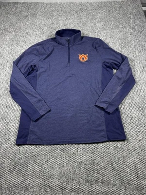 Auburn Tigers Shirt Mens XL Blue NCAA Football Pullover Quarter Zip Under Armour - Image 1 of 4