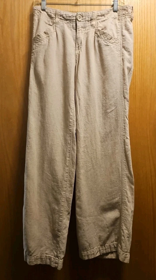 Pantalones para mujer Pilcro and the Letterpress Anthropologie mezcla de lino pierna ancha 6 Foto 1 de 4