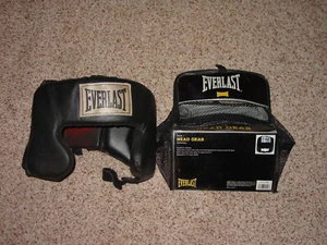 Everlast Leather Open-face 4020 Black Headgear/Headguard - Picture 1 of 5