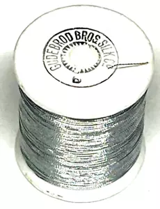 Carrete de 100 yardas de hilo de nailon Gudebrod metálico plateado tipo D - Imagen 1 de 9