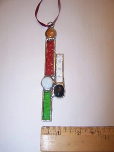 HANDMADE NEW  REAL STAINED GLASS GEOMETRIC  SUNCATCHER/ORNAMENT - Picture 1 of 5