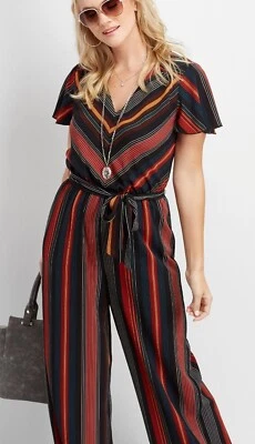 Mono Maurices Colores Naranja Rayas Corbata Frontal Talla S Ideal para Otoño Foto 1 de 4