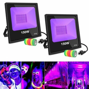 2Pack LED Blacklight 150W Outdoor Floodlight Party Stage Lighting UV Black Light - Picture 1 of 12