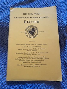 New York Genealogical and Biographical Record, Vol 104, Number 3, July 1973 - Picture 1 of 1