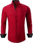 Alex Vando Mens Dress Shirts Regular Fit Long Sleeve Stretch Business Dress Shir