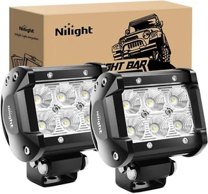 Nilight Led Pods 2Pcs 18W 1260LM Flood Led Off Road Lights Super Bright Driving - Bild 1 von 7