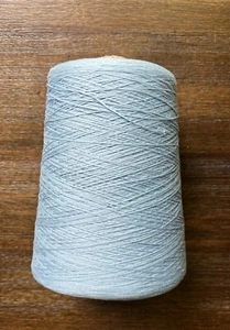 600g 100% Cotton Chainette Tape Yarn Cone Blue Unbranded - Picture 1 of 8