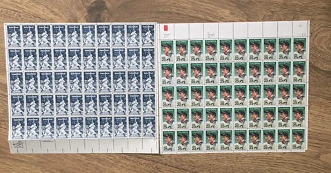 Babe Ruth And Lou Gehrig Postage Stamps Sheets Cover