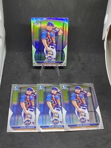 Kevin Parada 4 Karten Lot 2023 Bowman Chrome BCP-91. 1x Lunar Glow Refraktor. Mets - Bild 1 von 7