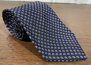 Corbata de cuello de diseñador Lauren Ralph Lauren 100 % seda hecha en EE. UU. negra y púrpura - Imagen 1 de 9