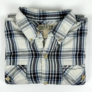 Duluth Trading Co 100% Cotton Plaid Button Short Sleeve Shirt Mens Sz L - Picture 1 of 12