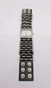 Black Eikon Bracelet Watch With Unusual Snap on Band + New Battery - Picture 1 of 6