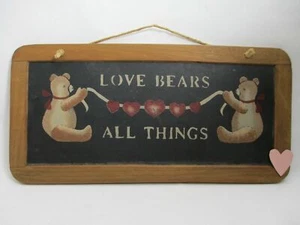 VTG Hand Crafted "Love Bears All Things" Kitchen Wall Hanging by CROSS USA - Picture 1 of 9