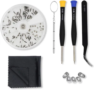 Eyeglass Repair Kit - Anti Slip Nose Pads Glasses Set with Tiny Screws, Nuts, - Picture 1 of 12