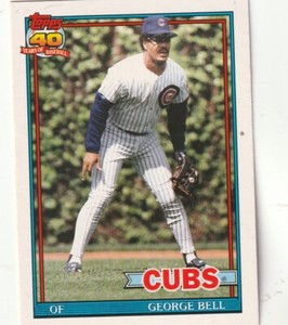 FREE SHIPPING-MINT-1991 Topps Traded George Bell #8T PLUS CUBS BONUS CARDS