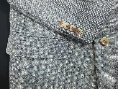 Chaqueta Abrigo Deportivo GEOFFREY BEENE Para Hombres 100% SEDA MATKA Blanco Azul CLÁSICO 38R Foto 1 de 4