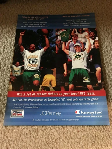 Vintage 1997 GREEN PACK PACKERS NFL APPAREL Poster Print Ad ANTONIO FREEMAN RARE Cover