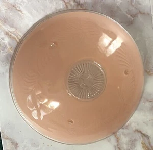 Vintage Antique Art Deco Pink Frosted Ceiling Light Shade 3 Hole Hanging 2 Avail - Picture 1 of 7