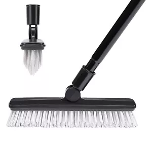 2 Pack Grout Brush with Long Handle 50 Inches, Swivel Floor Scrub Broom - Picture 1 of 6