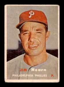 1957 Topps Jim Hearn #348 Crease Philadelphia Phillies