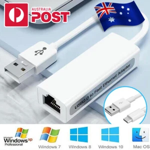 USB Type C to Ethernet Adapter 100Mbps Network RJ45 Gigabit for Windows IOS Mac - Picture 1 of 11