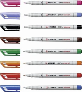 Stabilo OH Universal Pen Soluble Non Permanent - AsstColours/Width, Choose Packs - Picture 1 of 1