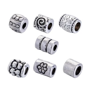 Cuentas espaciadoras antiguas de columna de plata 4-8 mm tubo de aleación cuentas de metal estilo 7 60 un. - Imagen 1 de 6