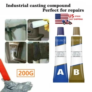 200G Industrial Heat Resistance Cold Weld Metal Repair Paste A&B Adhesive Gel US - Picture 1 of 15