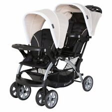Baby Trend Sit N Stand Travel Baby Double Stroller, Modern Khaki (Open Box)