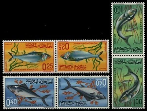 Marruecos 1967 - Mi-Nr. 577-579 ** - MNH - Pares de barrido - Peces / Fish - Imagen 1 de 1