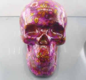 6,7" Lila Keramik Thermo Traner Druck Realistisch Schädel Kristall Heilung 110 - Bild 1 von 5