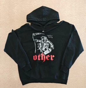 Felpa nera con cappuccio uomo Other UK Large Grim Reaper "Live Fast Die Fun" prezzo consigliato £ 120 - Foto 1 di 5