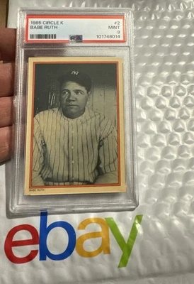 Babe Ruth Baseball Card PSA 9 Authentic New York Yankees Topps Memorabilia 1985 - Image 1 of 4