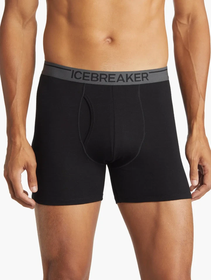 Calzoncillos boxer Icebreaker L13520 negros Anatomica mezcla lana merino talla L Foto 1 de 4