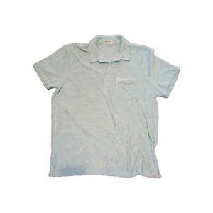 Marine Layer Shirt Men's L Terry Cloth Polo Short Sleeve Icy Mint Green Blue - Picture 1 of 7