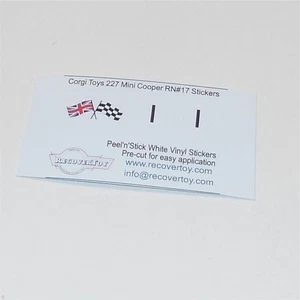 Corgi Toys 227 Morris Mini Cooper Flags & RN#1 Stickers - Picture 1 of 4