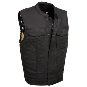 Milwaukee Leather 3007 Men's 'Brute' Black Denim Club Style Motorcycle Vest - Picture 1 of 13