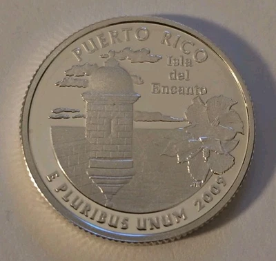 2009 S Puerto Rico 90% SILVER Quarter Proof Gem Deep Cameo US Coin - Image 1 of 2