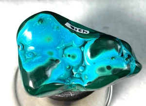 POLISHED CHRYSOCOLLA AND MALACHITE - 2 1/4  inches - Picture 1 of 6