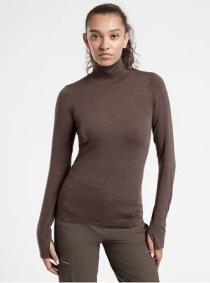 Athleta PLUS 1X Foresthill Ascent Seamless Turtleneck Top Walnut Brown Shirt NWT - Image 1 of 4
