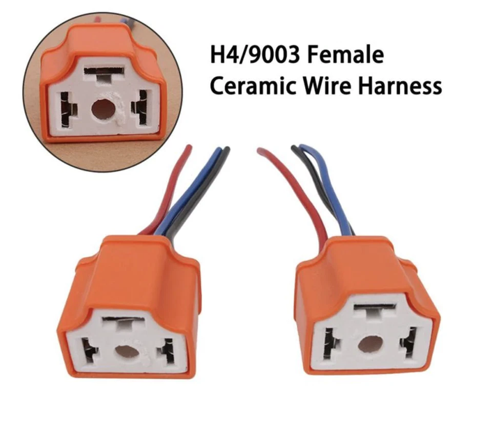 2x H4 3 Pin Headlight Replacement Bulb Holder Connector Plug Wire Socket Repair - Image 1 of 4