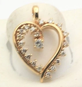 Ciondolo cuore aperto diamante 1/2 carato oro 14 carati nuovo acquisto negozio $1600 - Foto 1 di 4