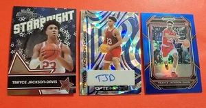 TRAYCE JACKSON DAVIS AUTO ROOKIE CARD #3/8 + BLUE PRIZM RC #199+ WILD WARRIORS - Picture 1 of 5