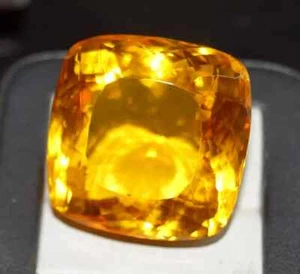 Natural 1000 Ct Cushion Cut Yellow Citrine Brazilian Certified Loose Gemstone - Picture 1 of 7