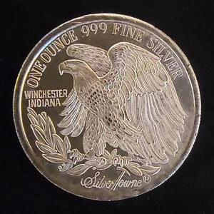 Walking Eagle St Gauden Silvertowne Mint Vt-999 Silver 1 Ounce Oz Art Coin Round - Picture 1 of 2