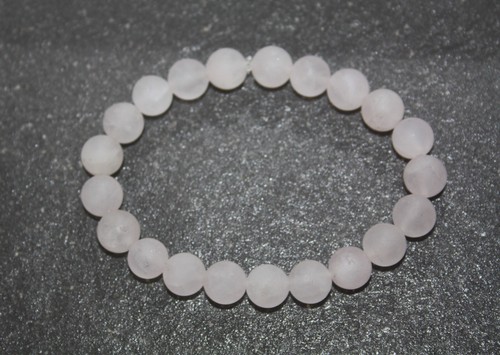 VALENTINO ? Bracciale Elasticizzato Cristallo Naturale Quarzo Rosa Opaco 15 5 cm Yoga 8mm Perline